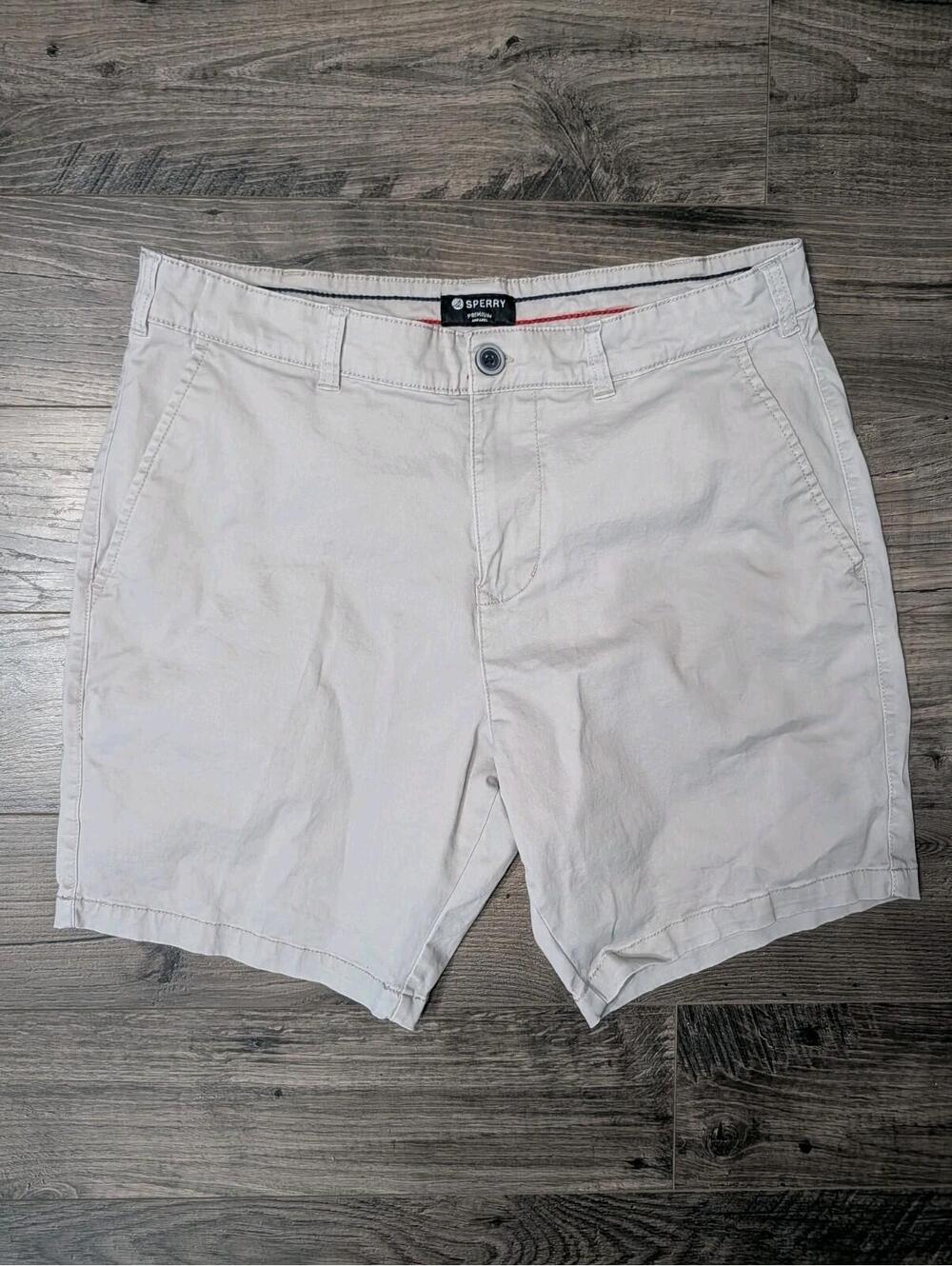 Sperry Men's Flat-Front Shorts Size 34 Khaki